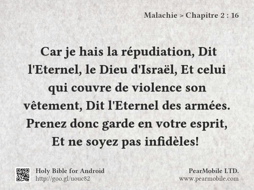 Malachie, Chapitre 2:16